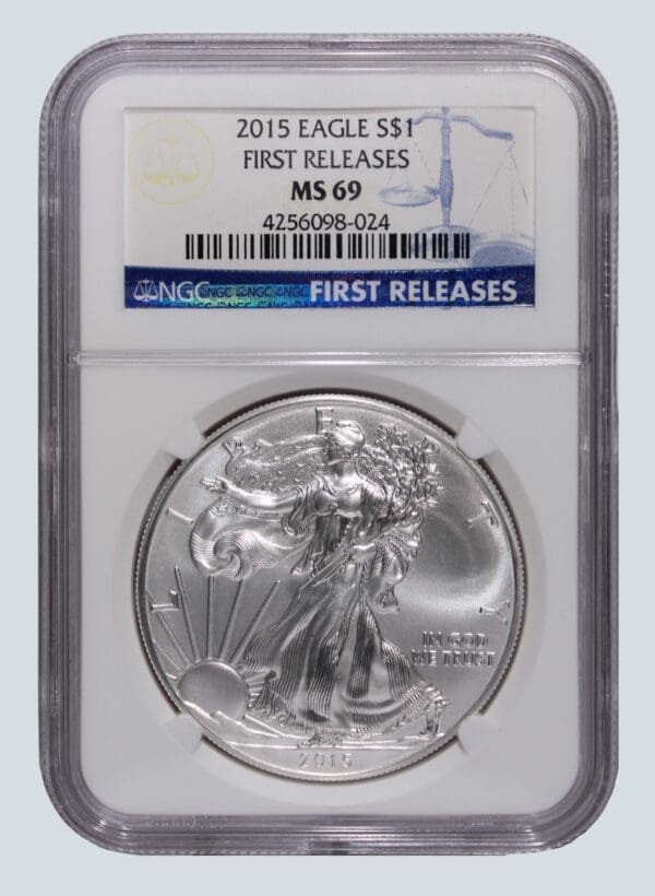 A silver eagle is on the first release of its series.